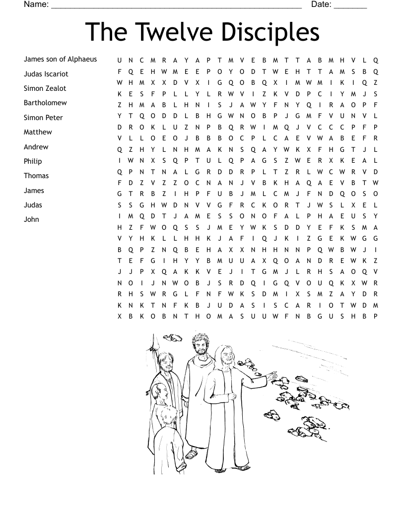 Match These Apostles Worksheet - Wordmint within Free Printable 12 Disciples Worksheet