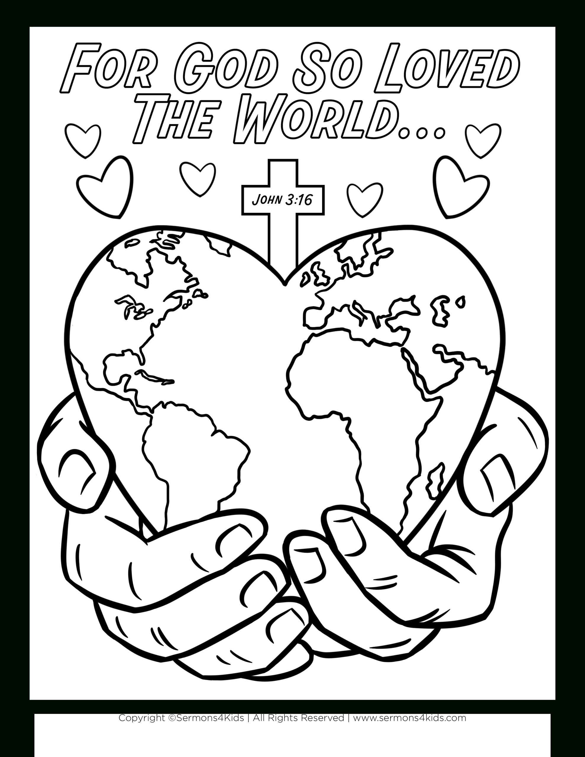 Measuring God&amp;#039;S Love (John 3:16) | Children&amp;#039;S Coloring Page From inside Free Printable John 3 16