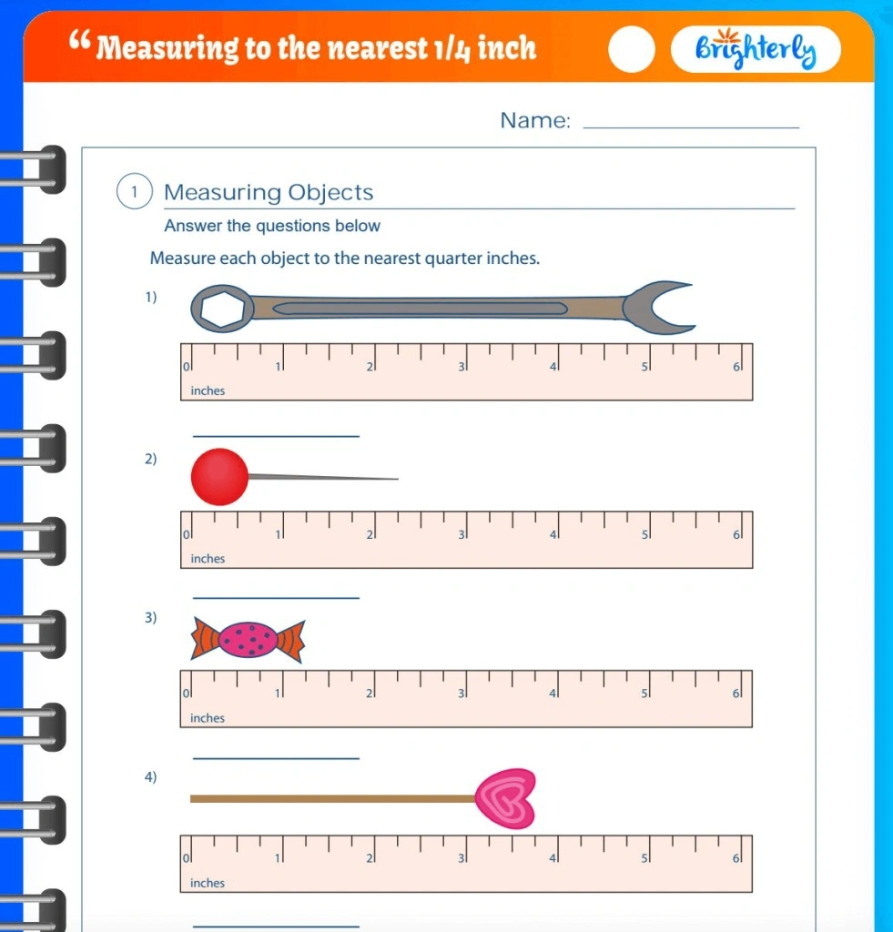 Measuring To The Nearest 1/4 Inch Worksheets [Pdfs] Brighetrly with regard to Inches Worksheet Printable Free