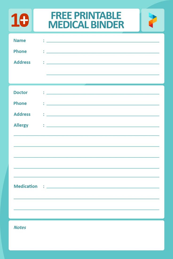 Medical Binder - 10 Free Pdf Printables | Printablee throughout Medical Binder Printables Free