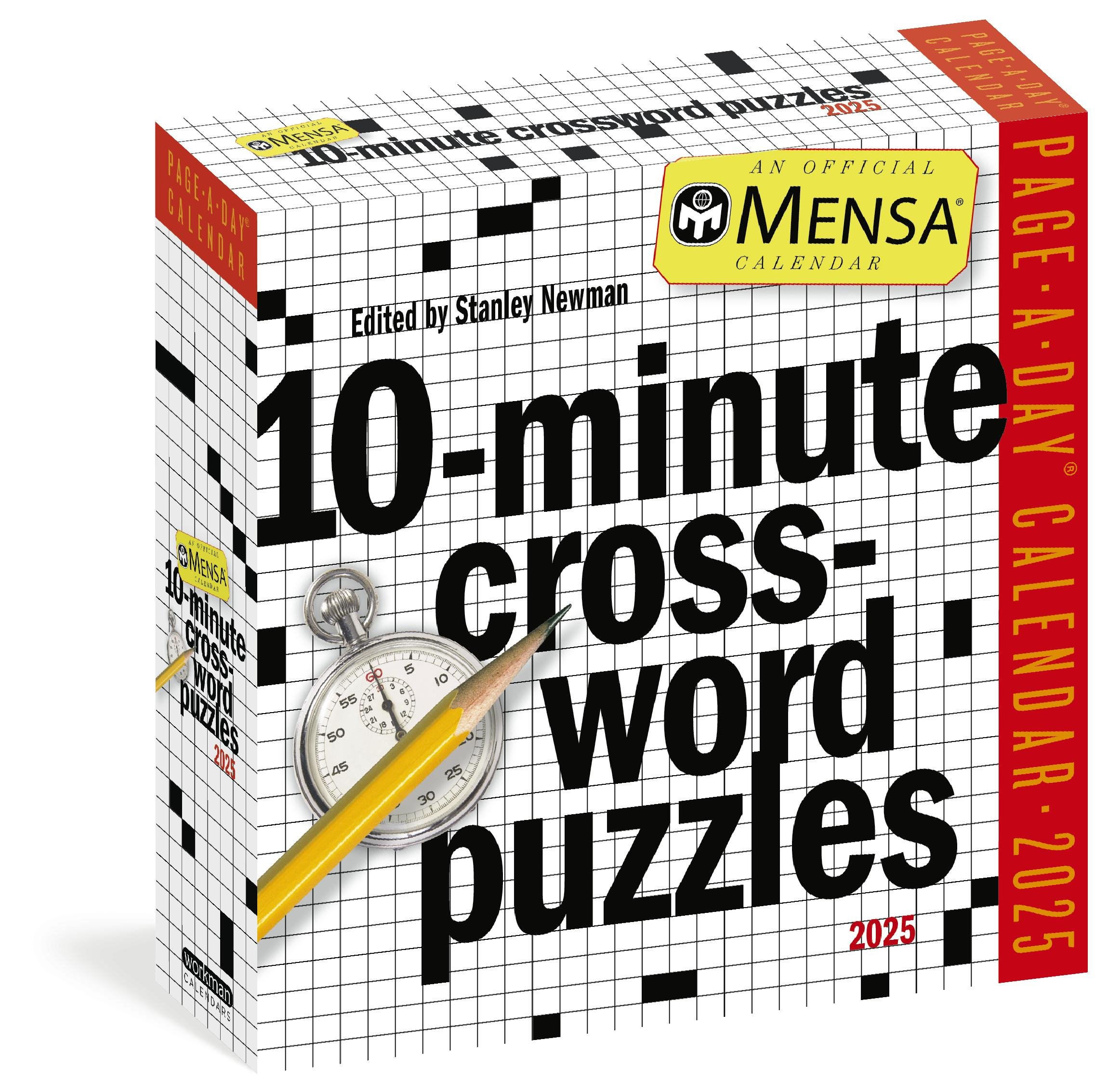Mensa® 10-Minute Crossword Puzzles Page-A-Day® Calendar 2025 within Stanley Newman Crossword Printable