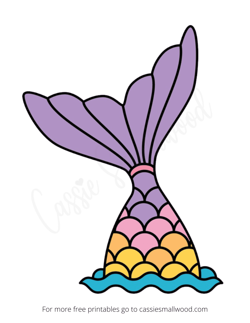 Mermaid Tail Clipart inside Mermaid Tail Topper Printable