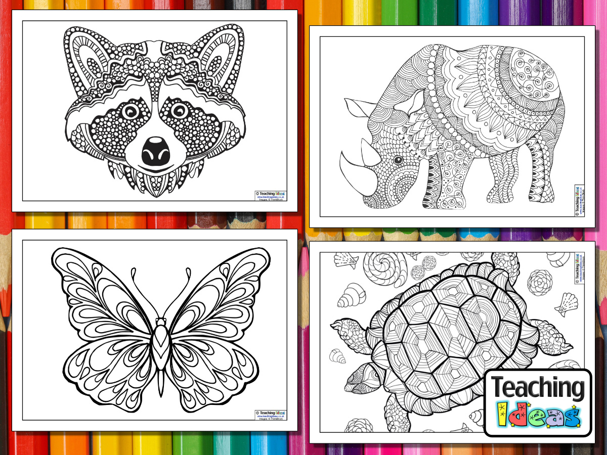 Mindfulness Colouring Images (Animals) - Teaching Ideas inside Free Printable Mindfulness Colouring Pages