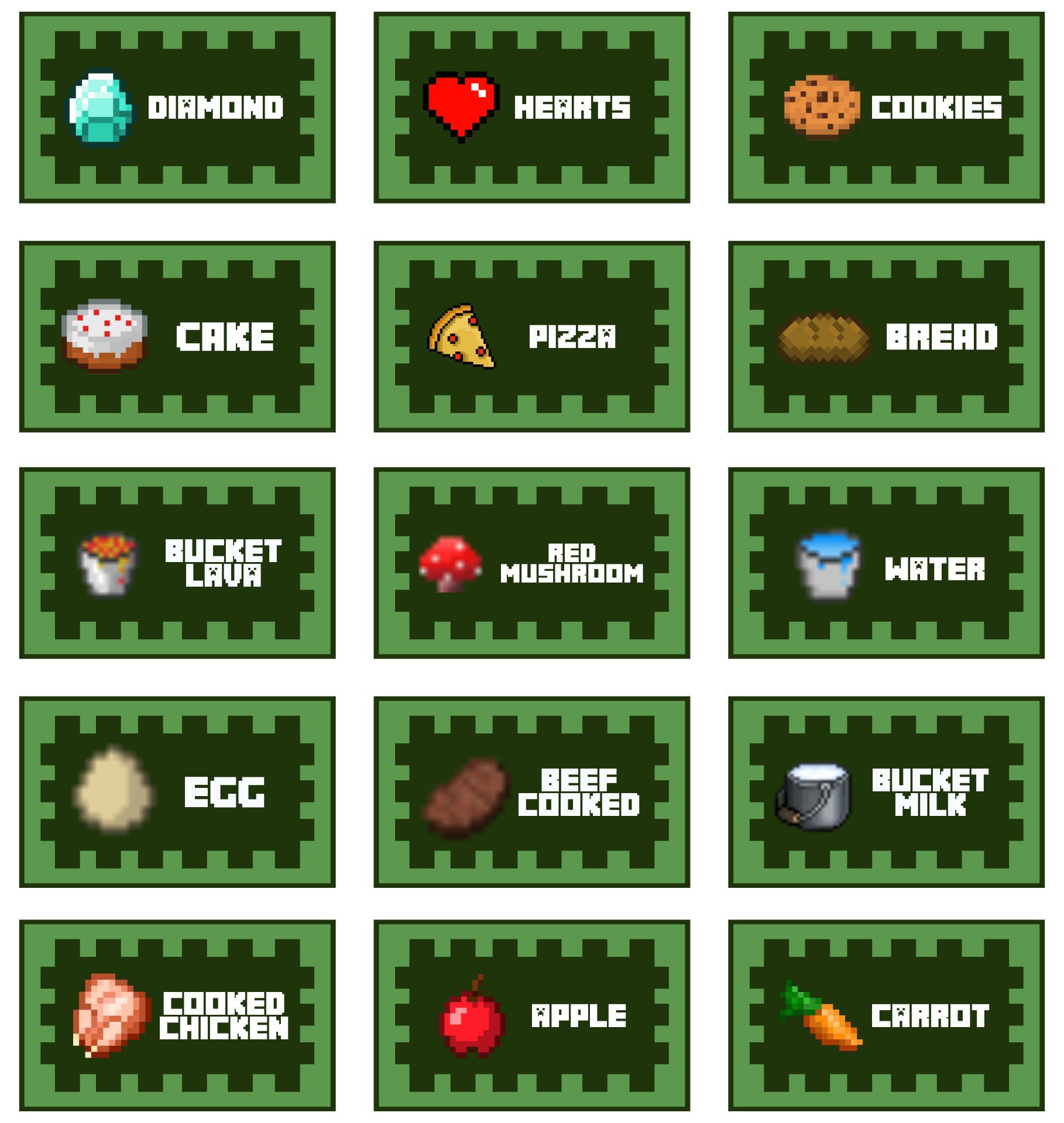 Minecraft Food Labels - 10 Free Pdf Printables | Printablee throughout Minecraft Labels Printable Free