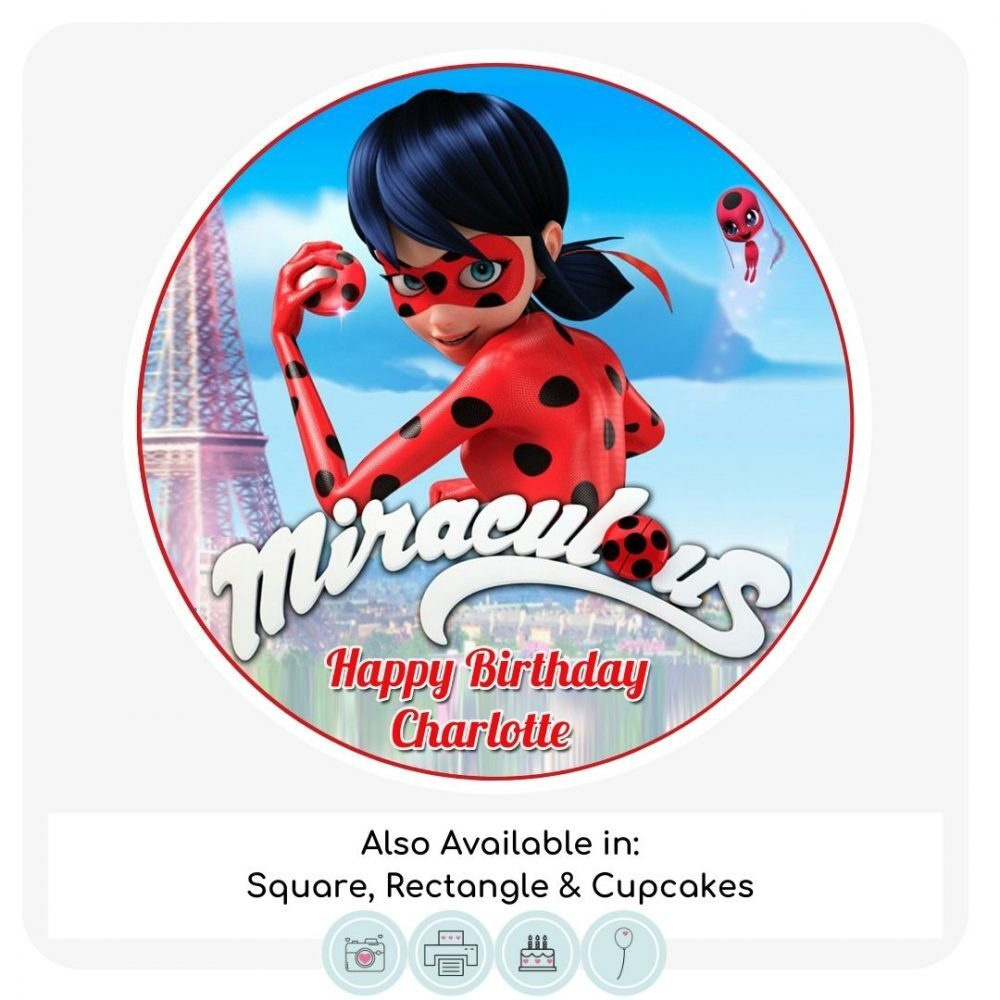 Miraculous Ladybug Cake Topper – Edible Cake Toppers in Miraculous Ladybug Printable Cake Topper