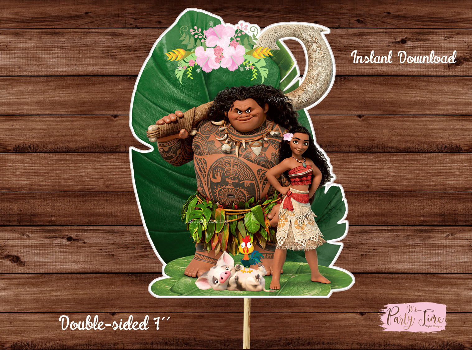 Moana Centerpieces - Printable Moana Centerpiece - Moana Cake pertaining to Moana Printable Cake Topper