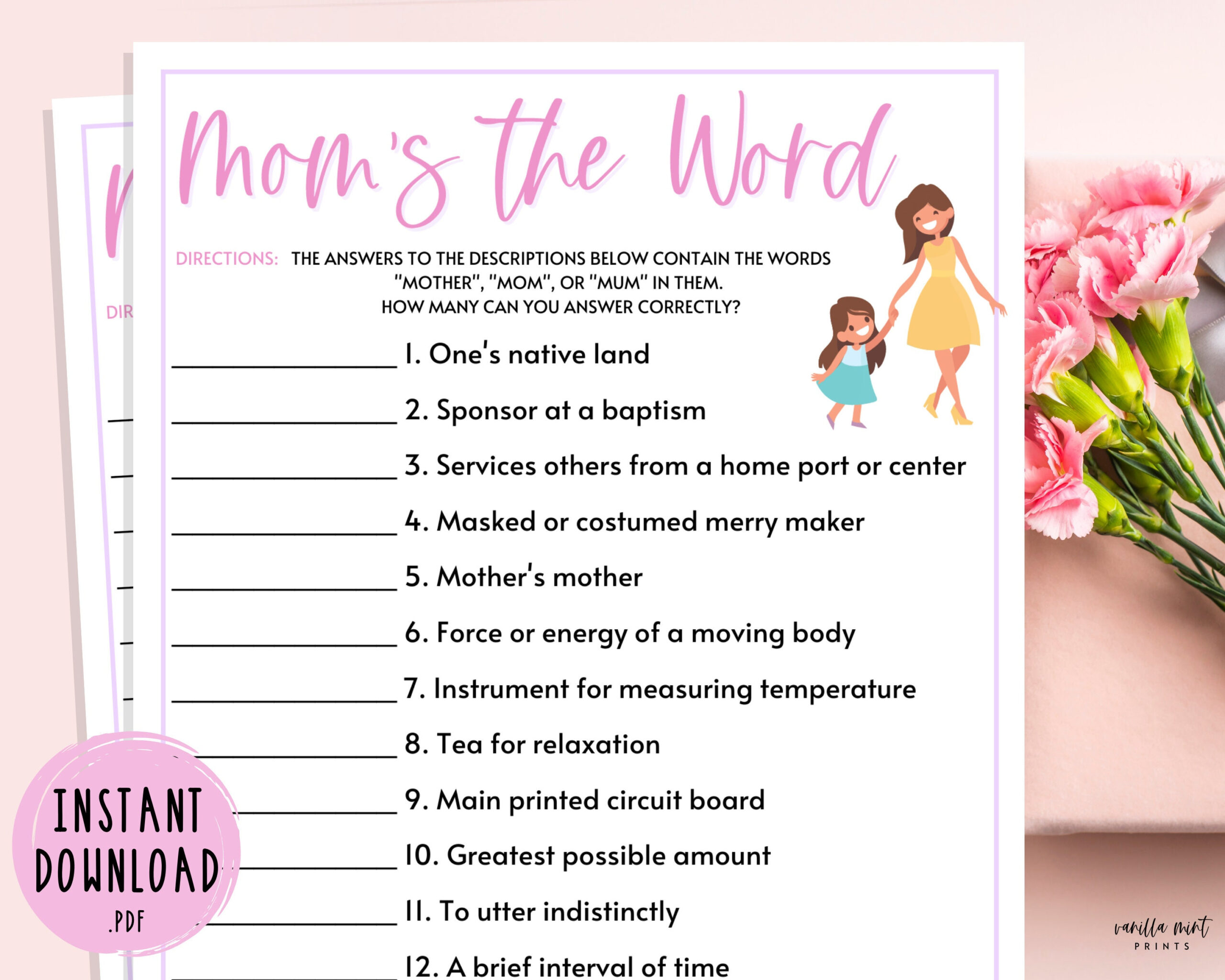 Mother&amp;#039;S Day Mom&amp;#039;S The Word Game | Mothers Day Trivia Games throughout Mother&amp;amp;#039;s Day Trivia Questions and Answers Printable