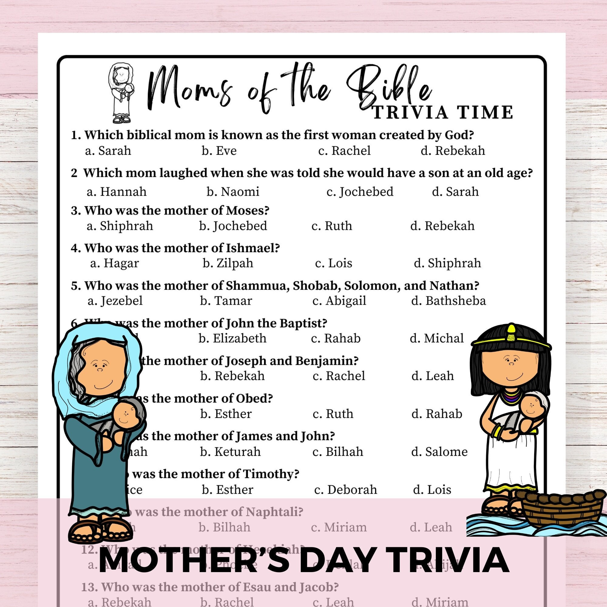 Mothers Day Mothers Of The Bible Trivia For Church And Bible Study inside Mother&amp;amp;#039;s Day Trivia Questions and Answers Printable