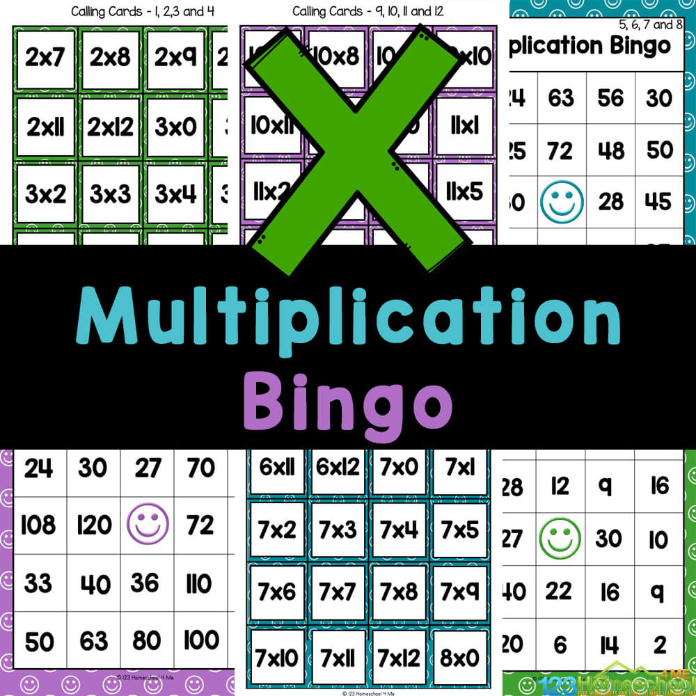 Multiplication Bingo - Free Printable Math Game For Kids in Printable Multiplication Bingo Calling Cards