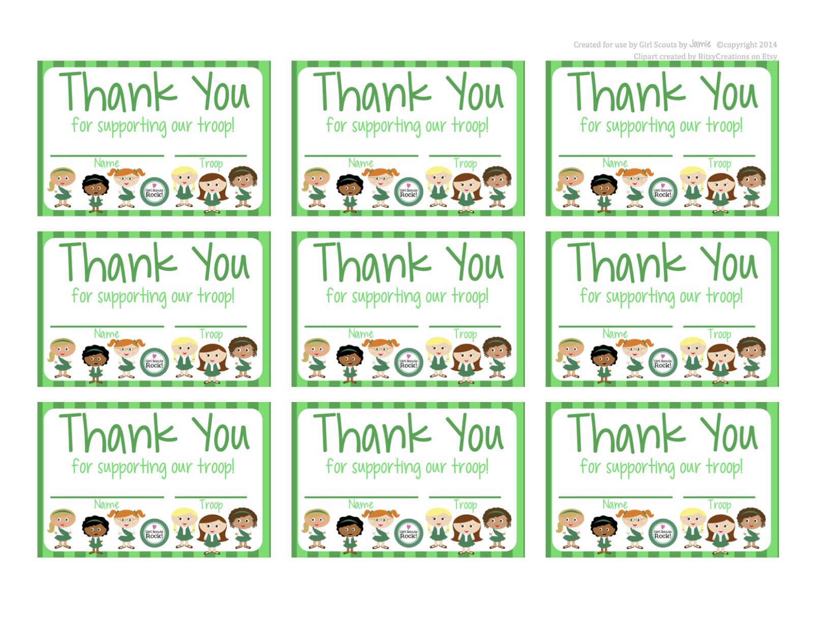 My Fashionable Designs: Girl Scouts - Free Printable Thank You Cards for Girl Scout Cookie Thank You Notes Printable Free