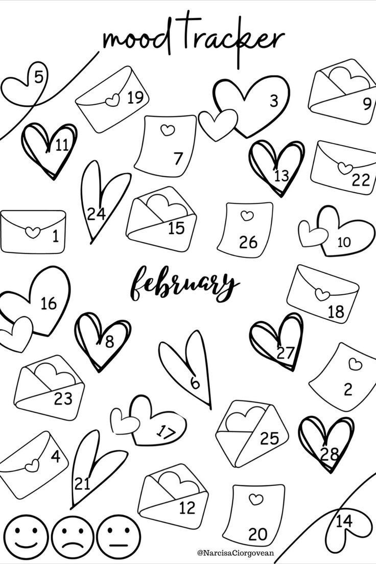 My Mood Tracker For February with February Mood Tracker Printable