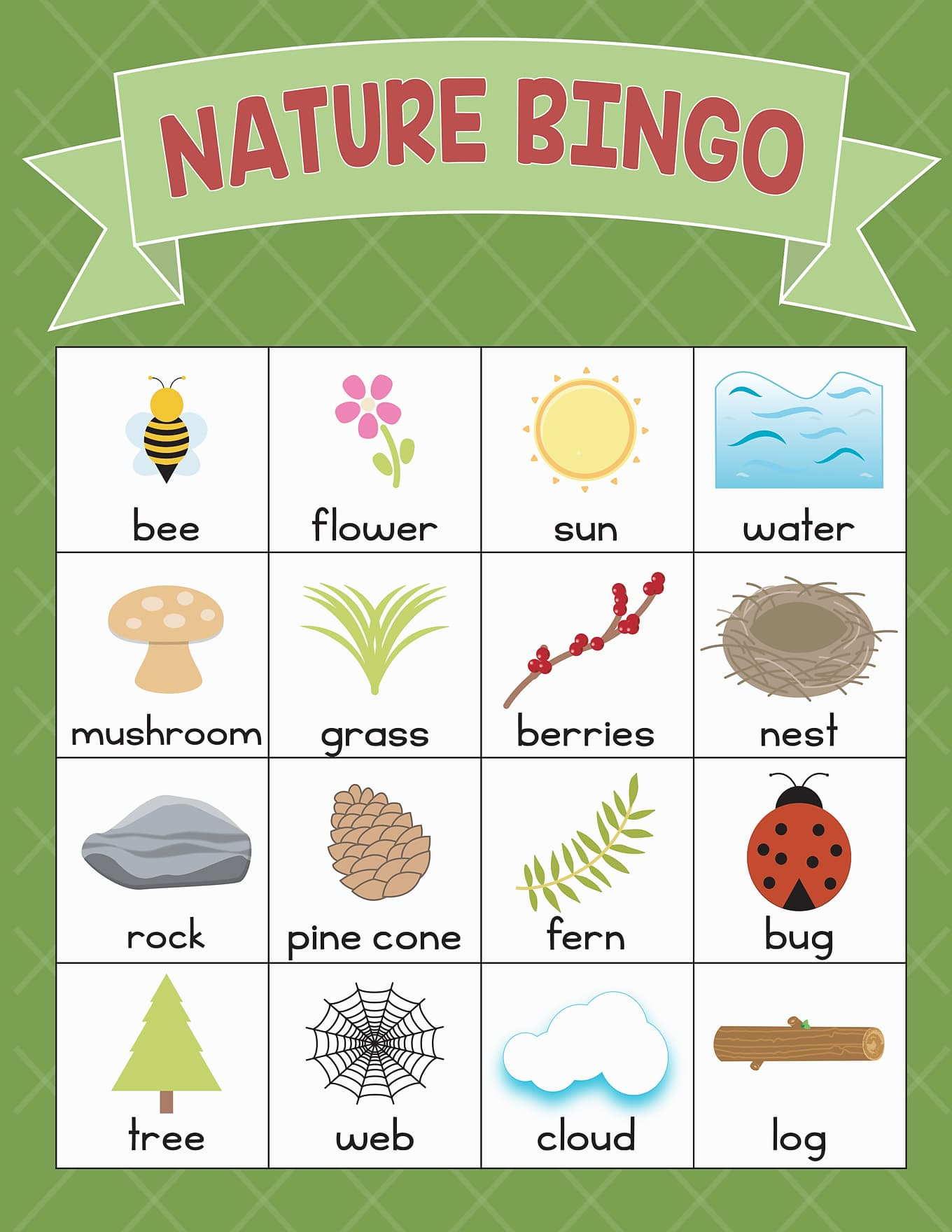 Nature Scavenger Hunt - Fireflies And Mud Pies within Nature Walk Bingo Printable Free
