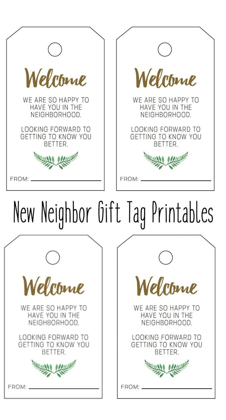New Neighbor Gift Tag Printable - Welcome To The Neighborhood Download intended for Free Printable Neighbor Gift Tags