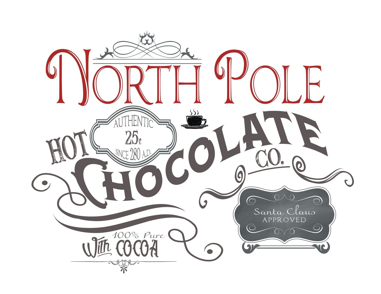 North Pole Hot Chocolate Free Printable (Hot Chocolate Bar) throughout Free Printable Hot Chocolate Bar Printables