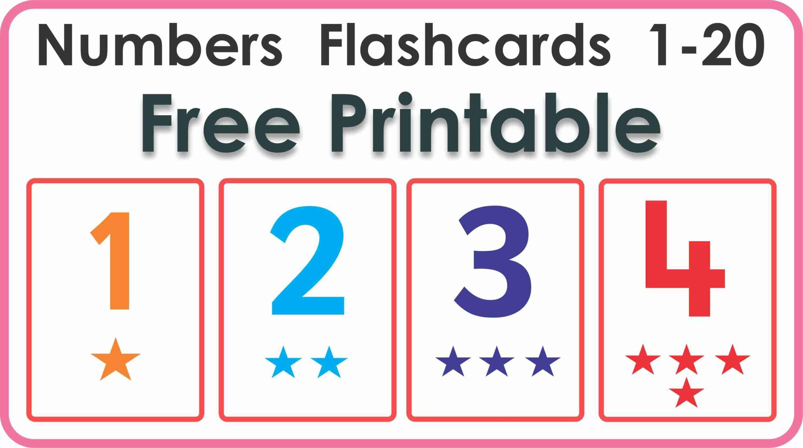 Number Flashcards- 1 To 20 Free Printable | Montessoriseries throughout Free Printable Number Cards 1-20