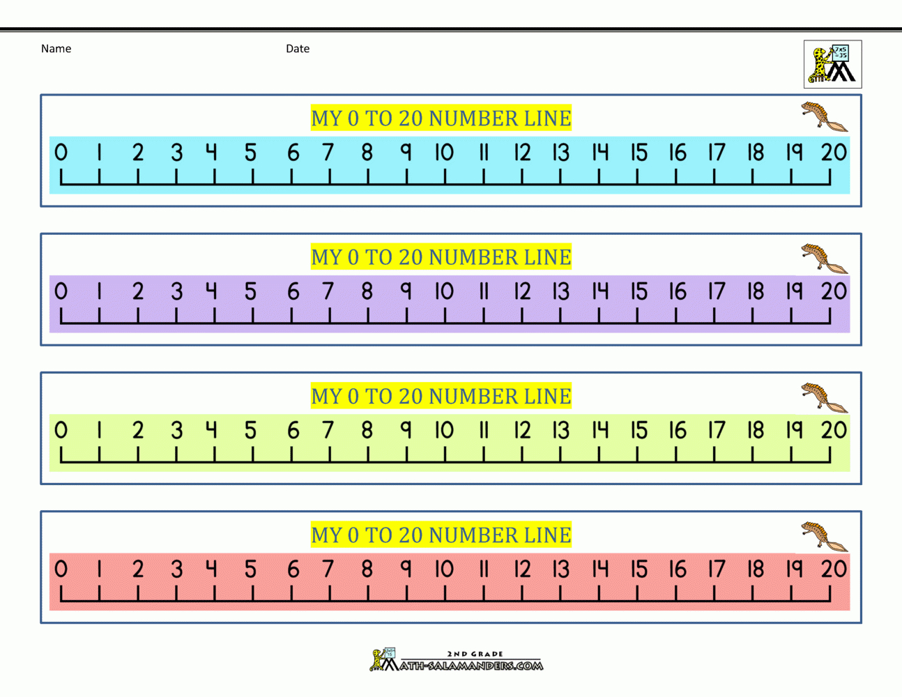 Number Line 0 To 20 within Number Line For Desk Printable