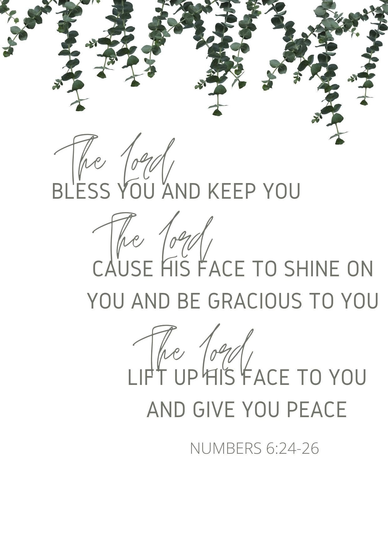 Numbers 6:24-26 Printable - Etsy with regard to Numbers 6:24-26 Free Printable