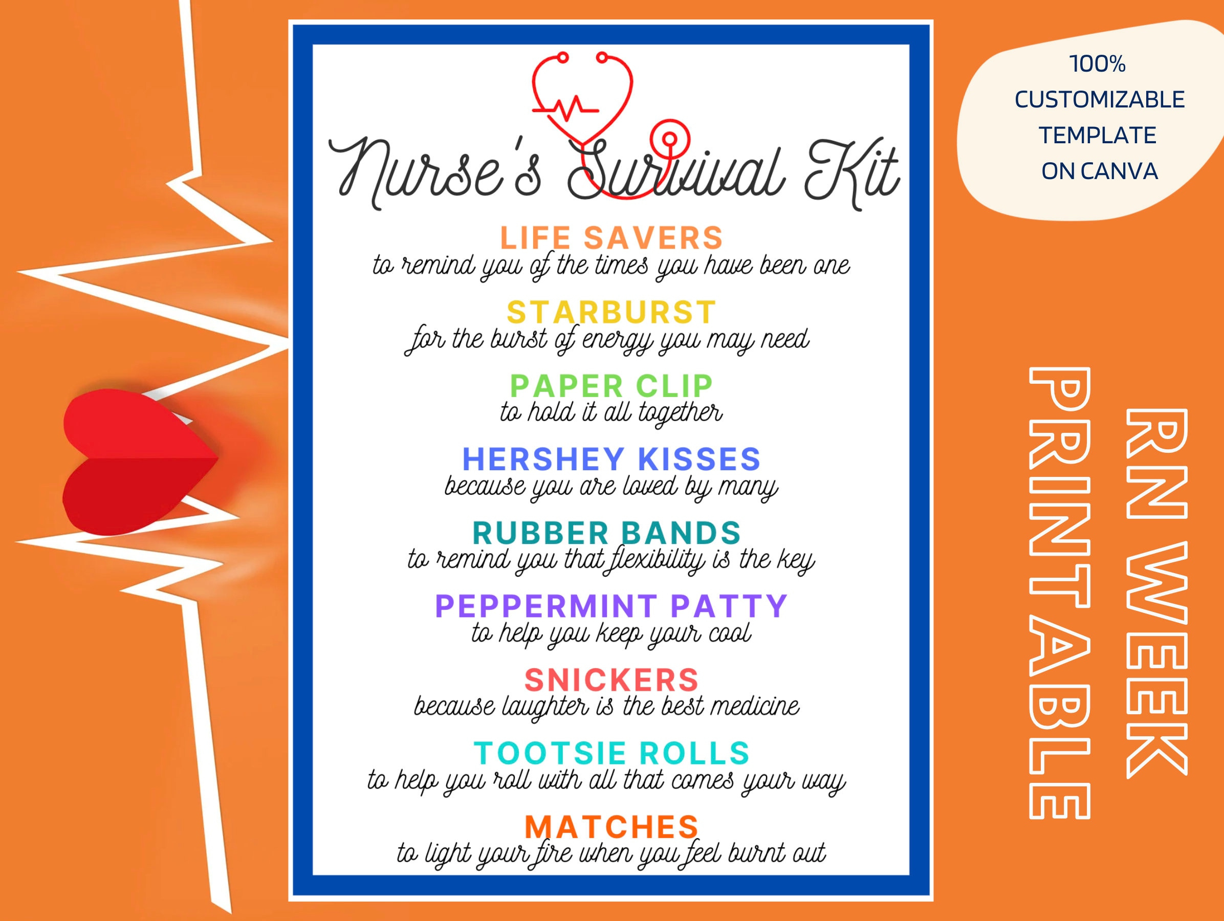 Nurses Week Survival Kit Template &amp;amp; Printable - Rn Week for Free Printable Nursing Survival Kit Template