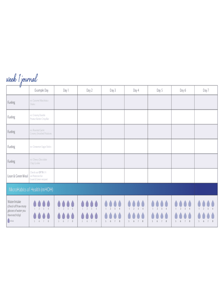Optavia Tracker Sheet - Fill Online, Printable, Fillable, Blank within Printable Optavia Tracking Sheets Free