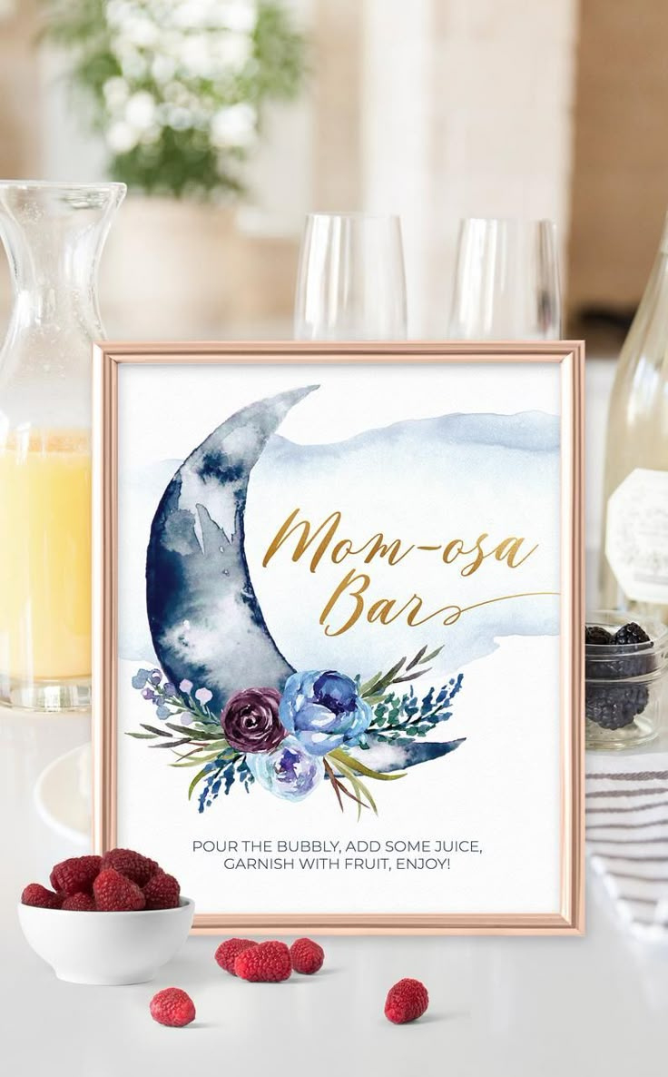 Over The Moon Baby Shower Mom-Osa Bar Sign Printable Mimosa Bar for Mom Osa Bar Sign Printable Free