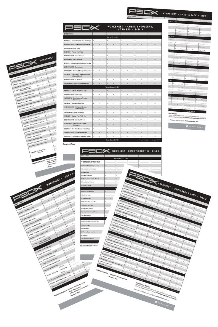P90X Worksheets in Free Printable P90X Workout Schedule