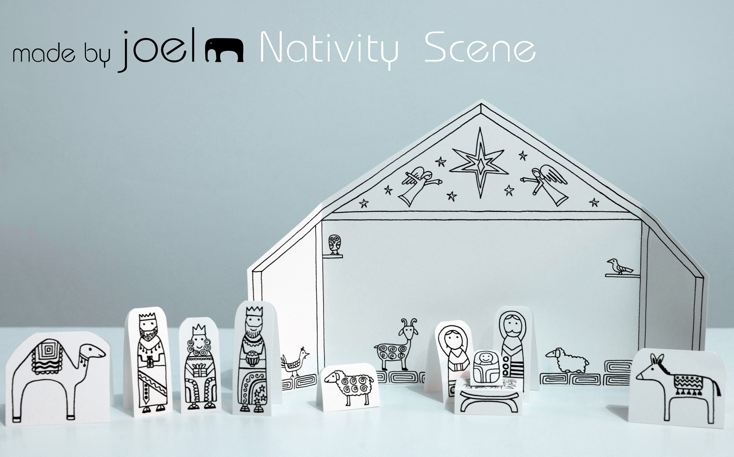 Paper City Nativity Scene – Madejoel inside Free Printable Nativity Set