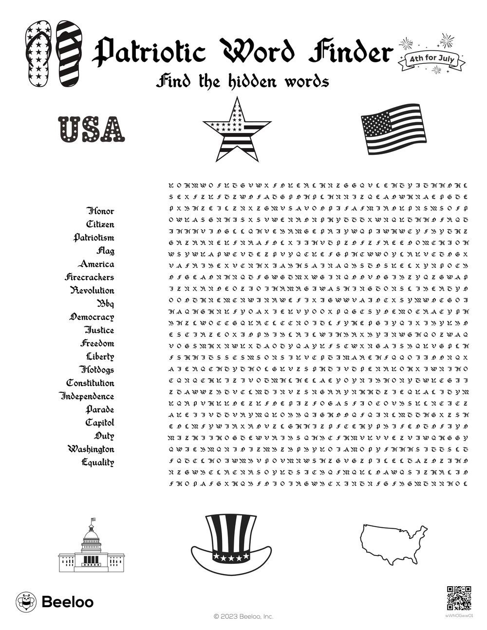Patriotic Word Finder • Beeloo Printable Crafts And Activities For with regard to Patriotic Word Search Printable