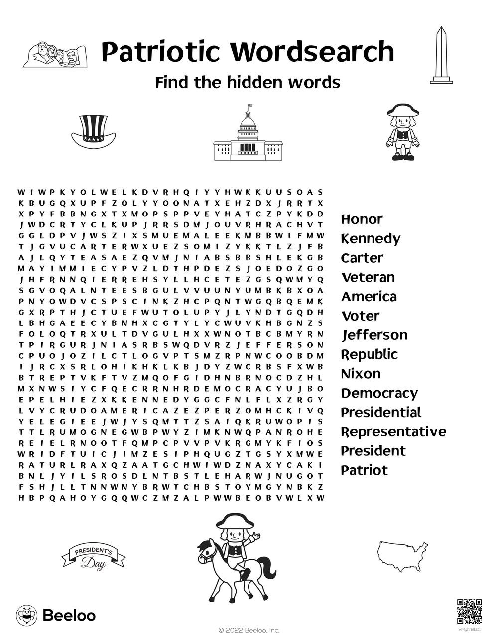 Patriotic Wordsearch • Beeloo Printable Crafts And Activities For Kids within Patriotic Word Search Printable