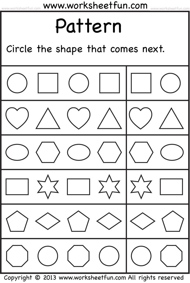 Pattern For Kg intended for Printable Kindergarten Patterns Worksheets