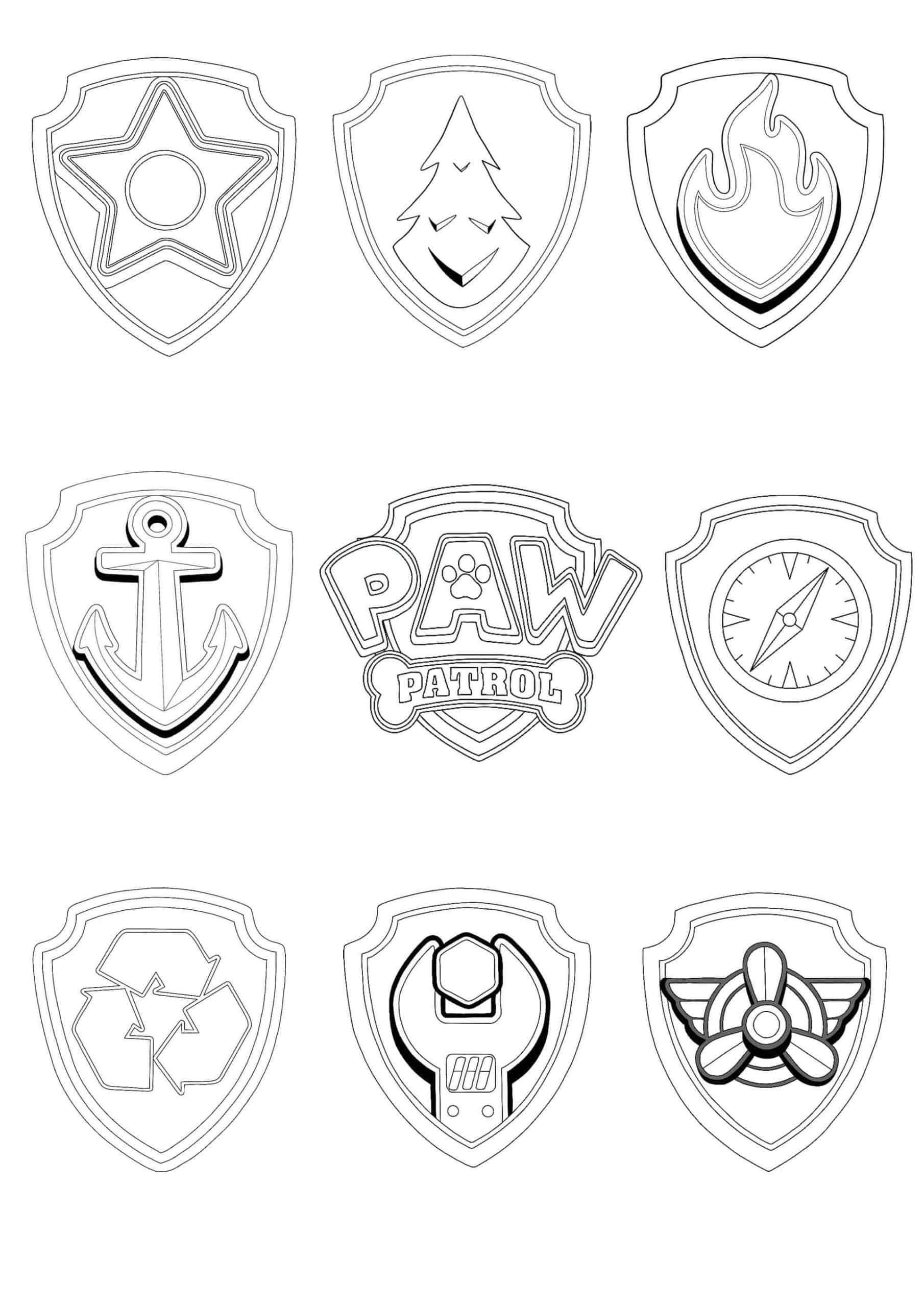 Paw Patrol Badges Coloring Pages - 19 Free Printable Coloring Sheets within Free Printable Paw Patrol Badge Template
