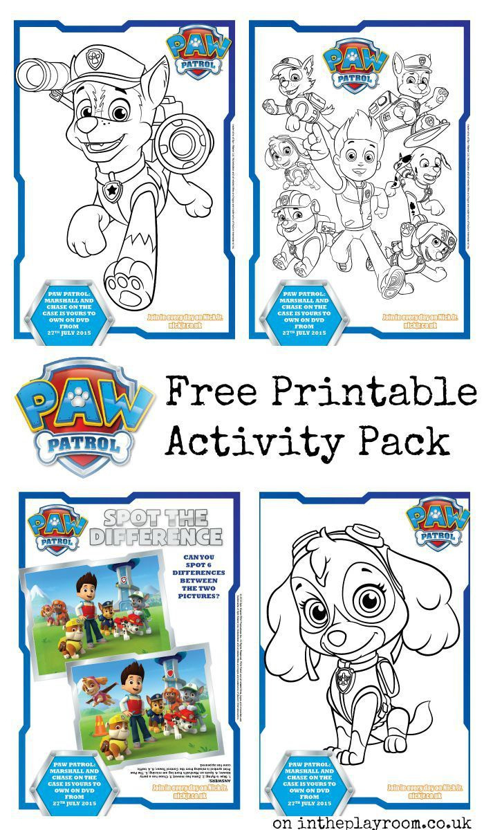 Paw Patrol Colouring Pages And Activity Sheets (Free Printables) inside Free Paw Patrol Printables