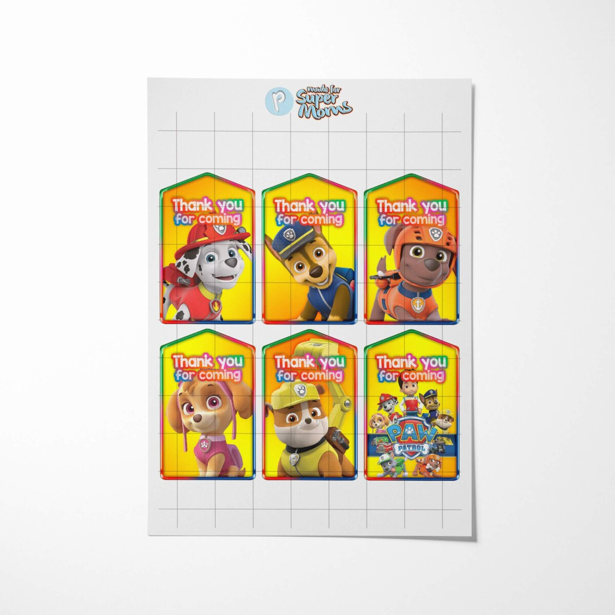 Paw Patrol Thank You Tags - Pimpyourworld for Free Printable Paw Patrol Thank You Tags