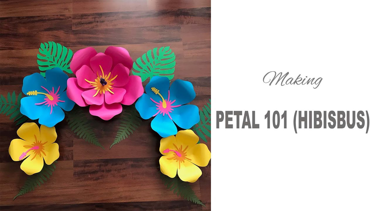 Petal 101 Hibiscus Paper Flower Templates intended for Printable Hibiscus Paper Flower Template Free