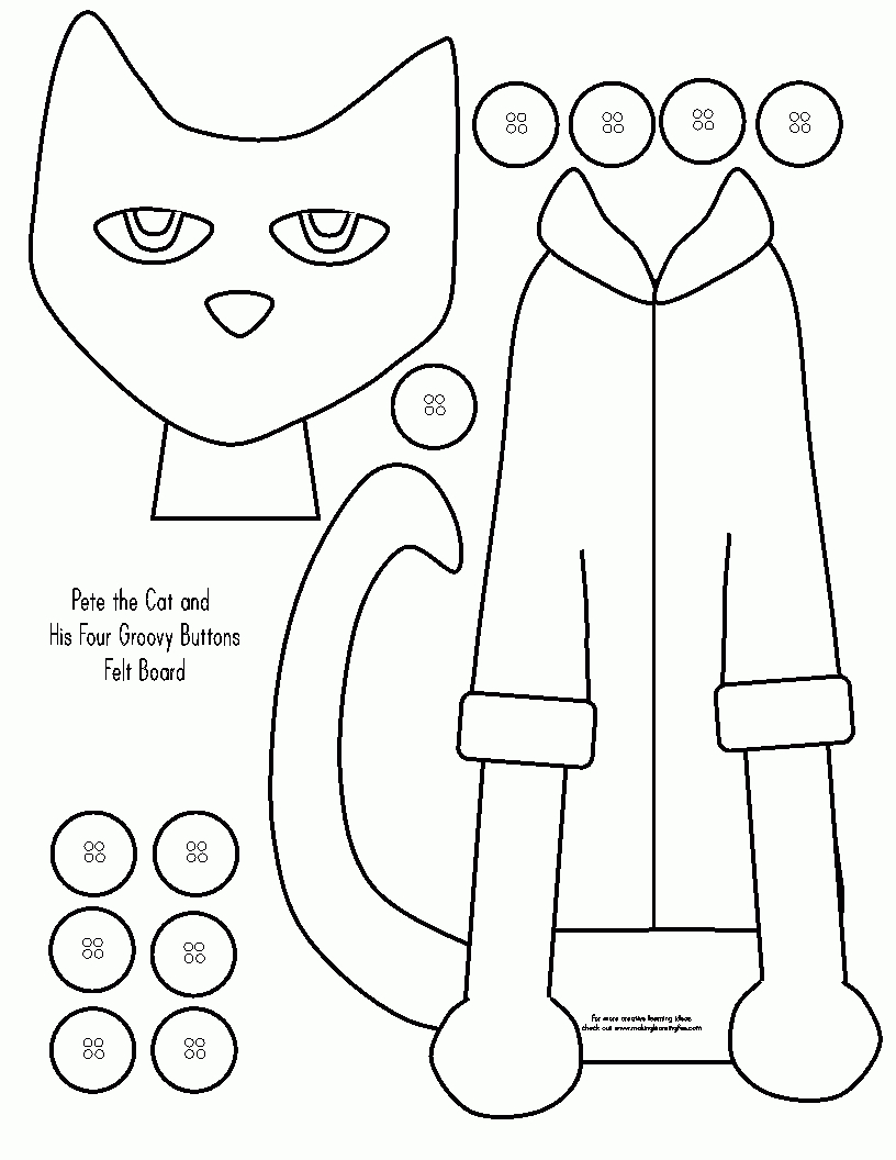 Pete The Cat Template regarding Pete the Cat and His Four Groovy Buttons Free Printables