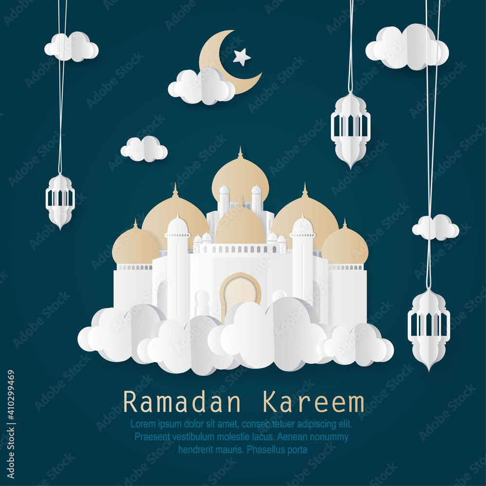 Photo &amp;amp; Art Print Vector Illustration Of Ramadan Kareem Greeting with regard to Ramadan Mubarak Masjid Printables