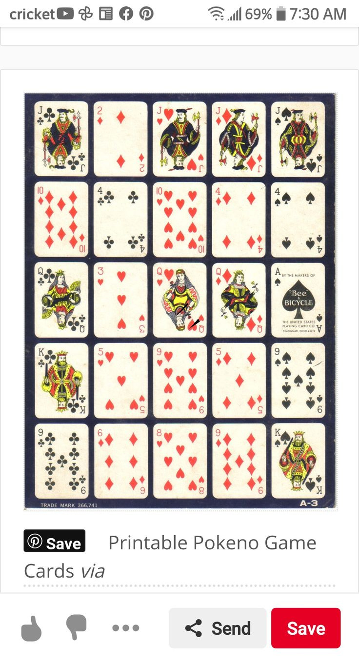 Pin Page regarding Bingo Deck of Cards
