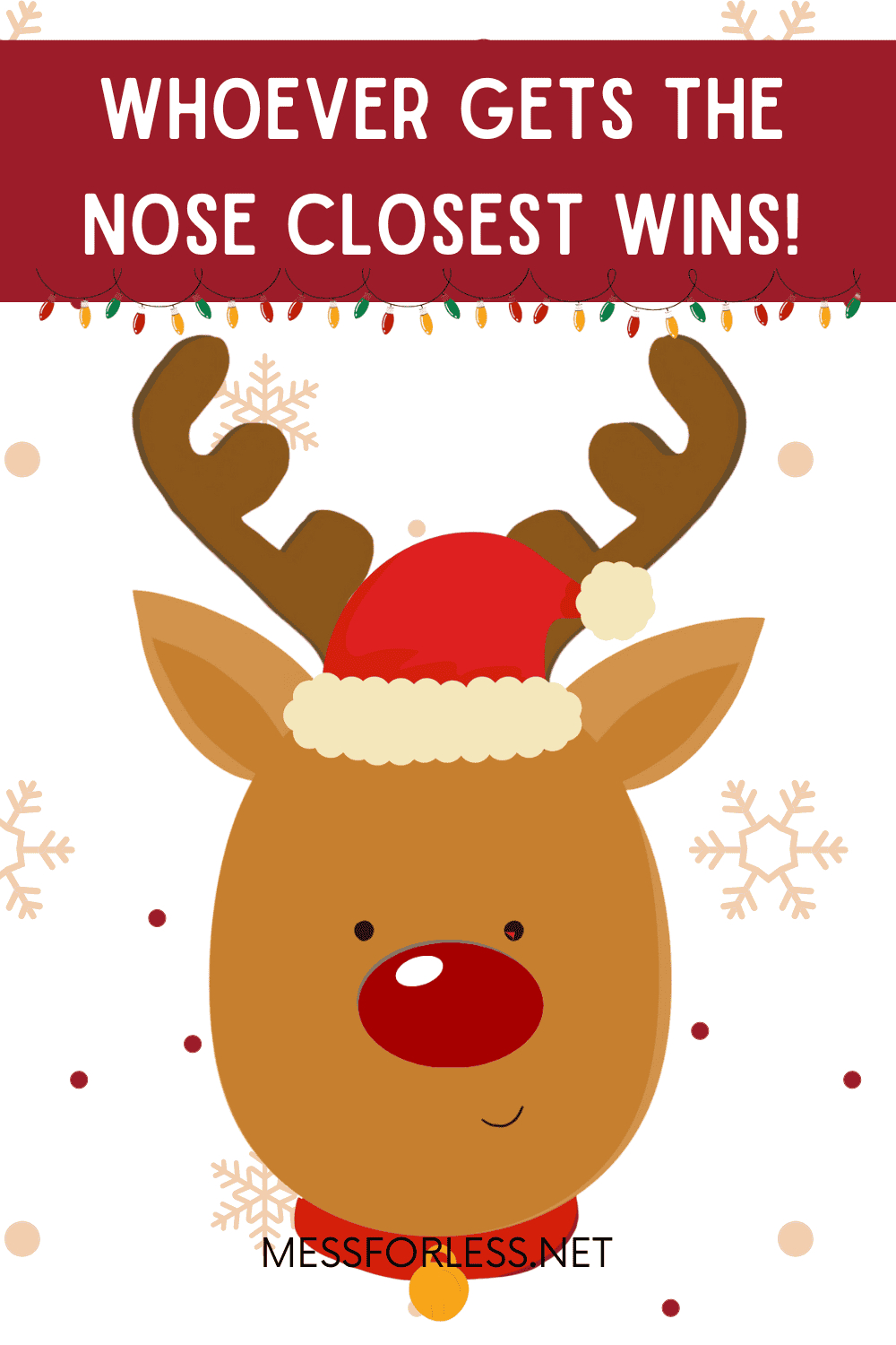 Pin The Nose On Rudolph Game - Mess For Less for Pin the Nose on Rudolph Free Printable