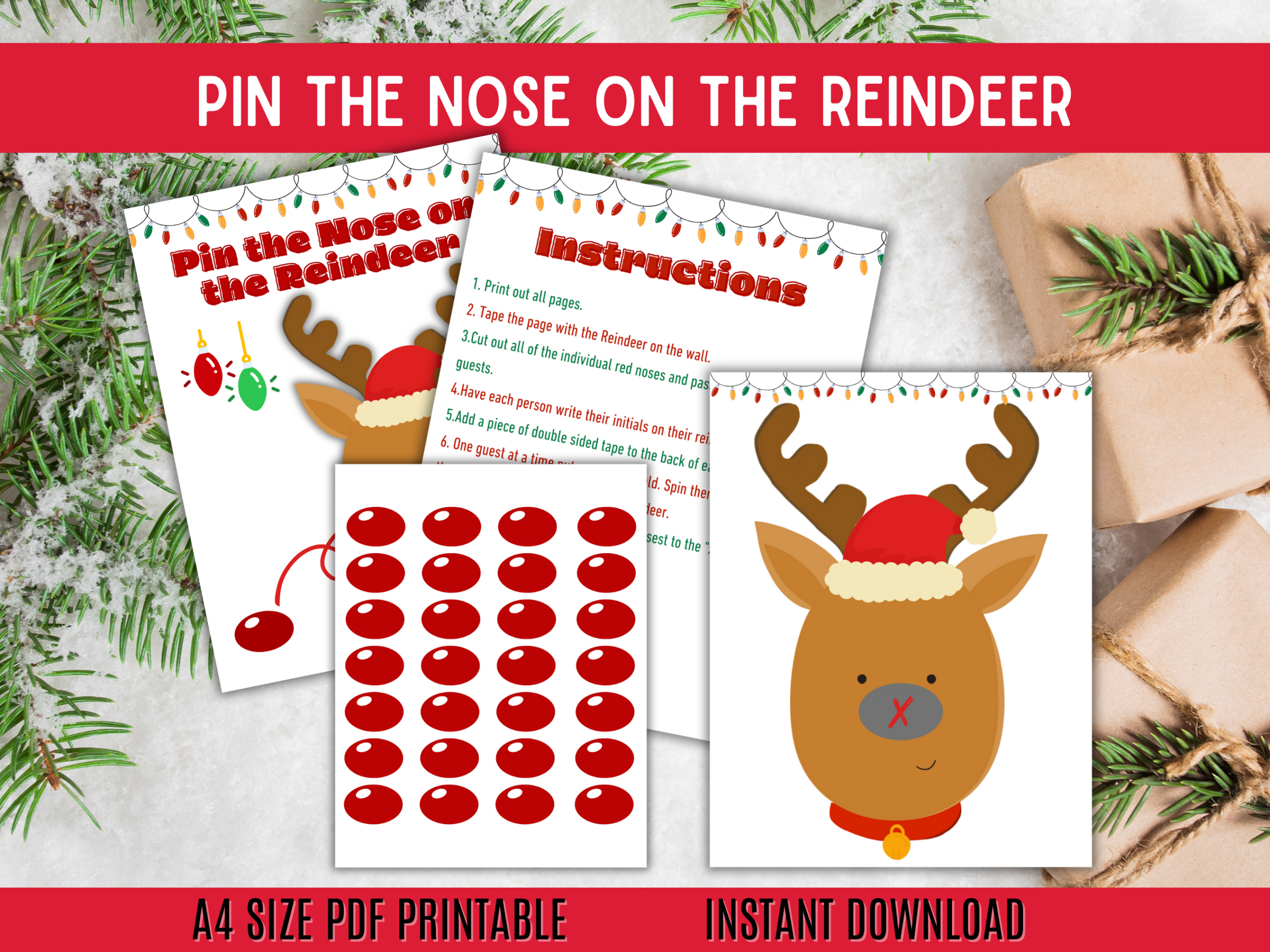 Pin The Nose On Rudolph Printable - A Sparkle Of Genius regarding Pin The Nose On Rudolph Free Printable