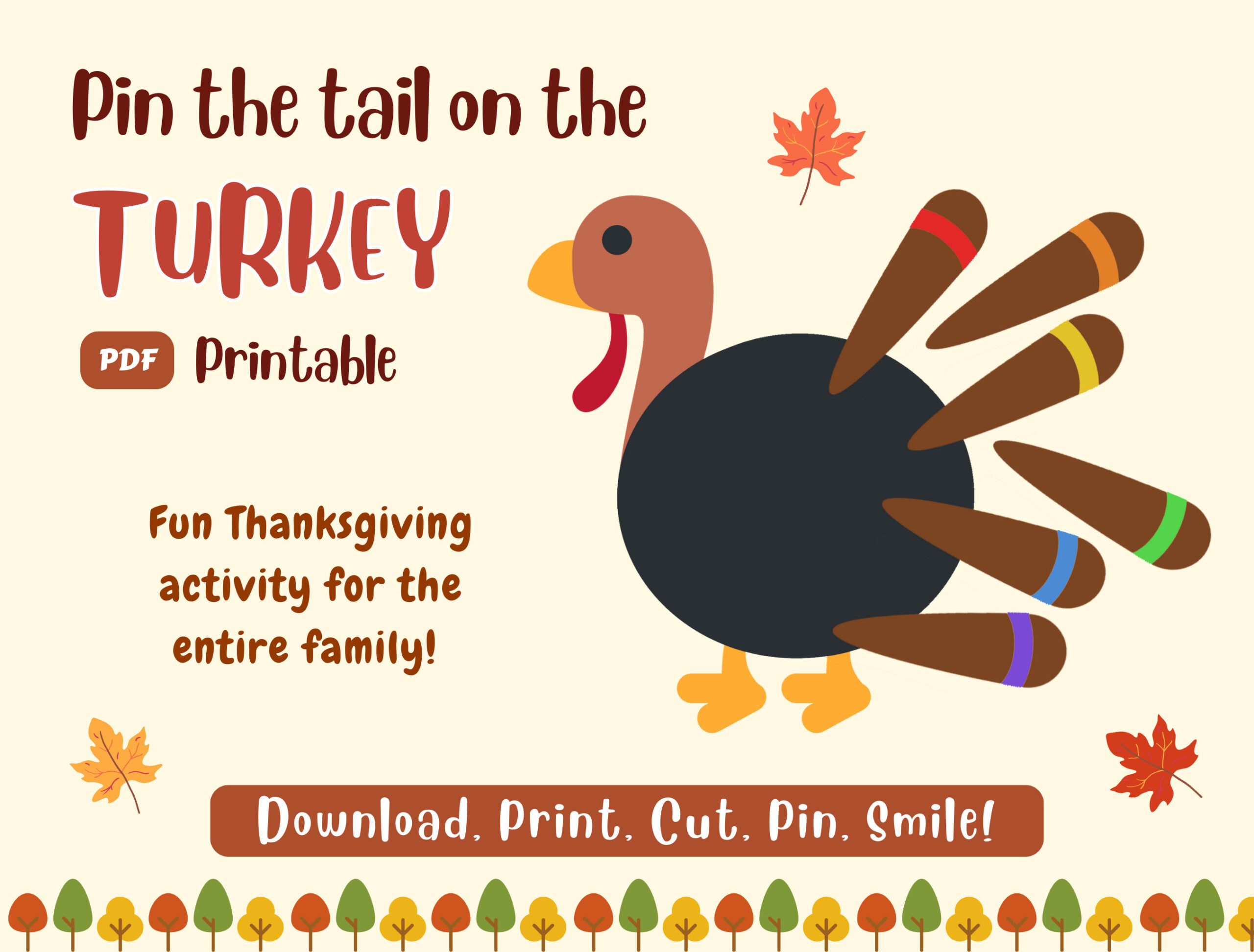 Pin The Tail On The Turkey, Fun Family Thanksgiving Activity For in Pin The Tail On The Turkey Printable