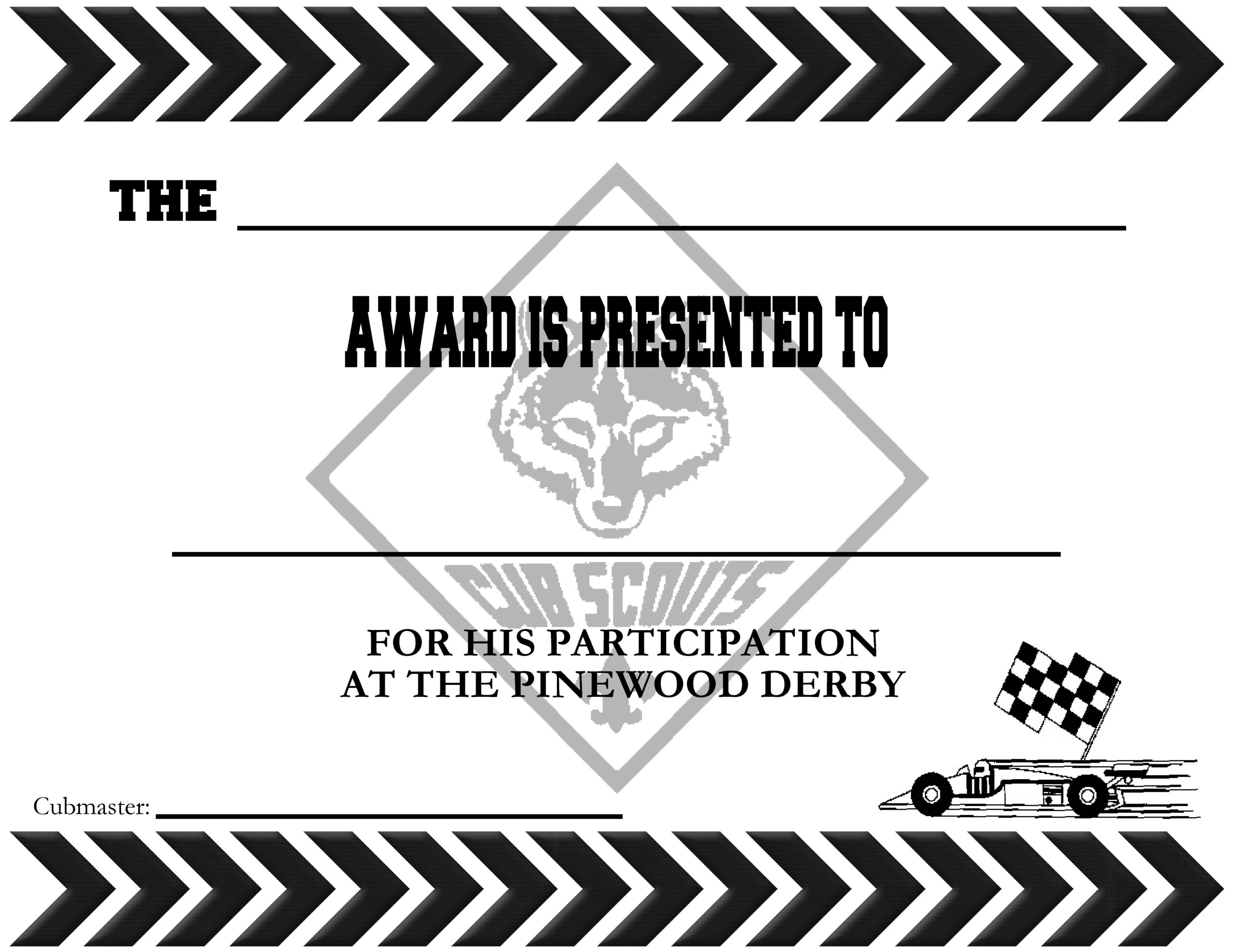 Pinewood Derby Certificates – The Idea Door for Free Printable Pinewood Derby Certificate Template