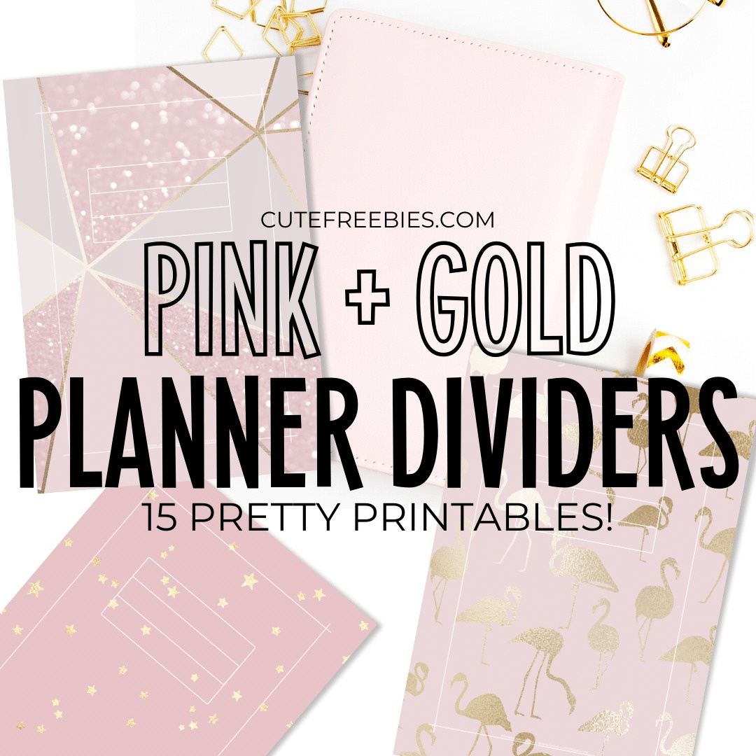 Pink + Gold Planner Printable Divider – Free Templates - Cute with regard to Free Printable Planner Dividers