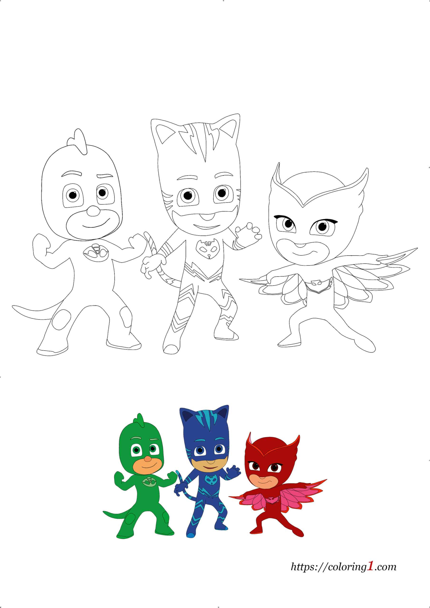 Pj Masks Characters Coloring Pages - 2 Free Coloring Sheets (2021) pertaining to Pj Mask Free Printable Coloring Pages