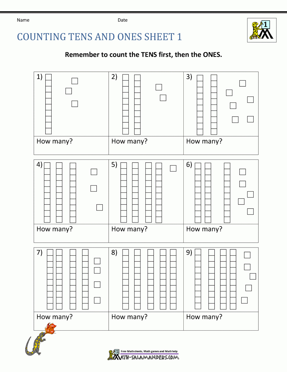 Place Value Ones And Tens Worksheets in Printable Tens And Ones Worksheet