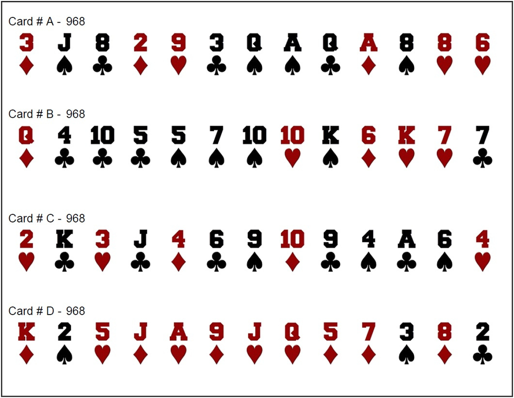 Playing Card Bingo intended for Playing Bingo With A Deck Of Cards