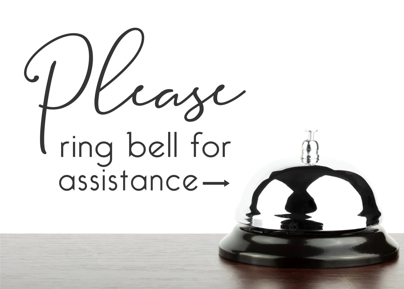 Please Ring Bell For Assistance Decal With Arrow, Ring Service in Please Ring Bell For Assistance Printable Free