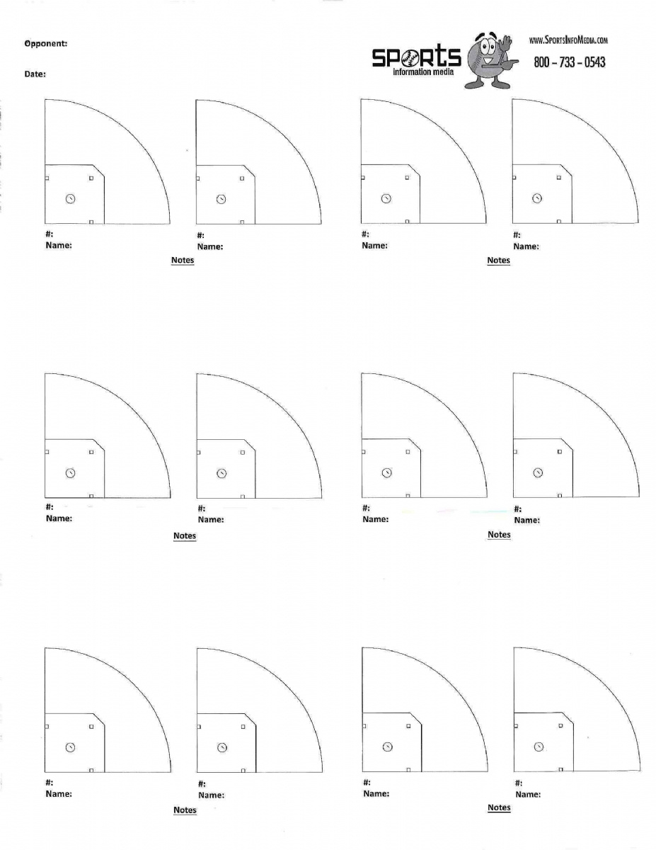 Pocket Spray Chart - Full Page with Printable Baseball Spray Chart Template