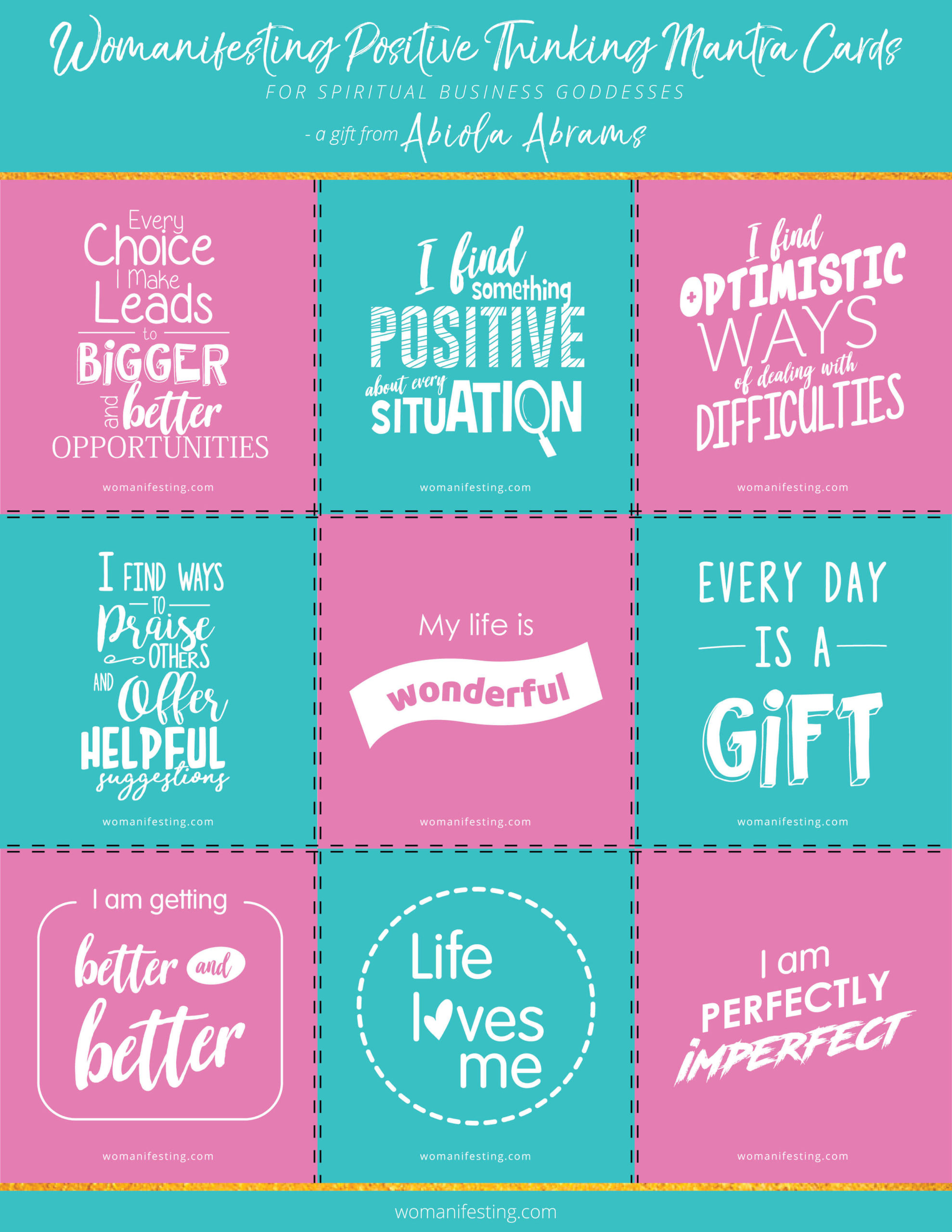 Positivity Mantras Printable Inspiration For You And Your Business regarding Free Printable Affirmation Cards