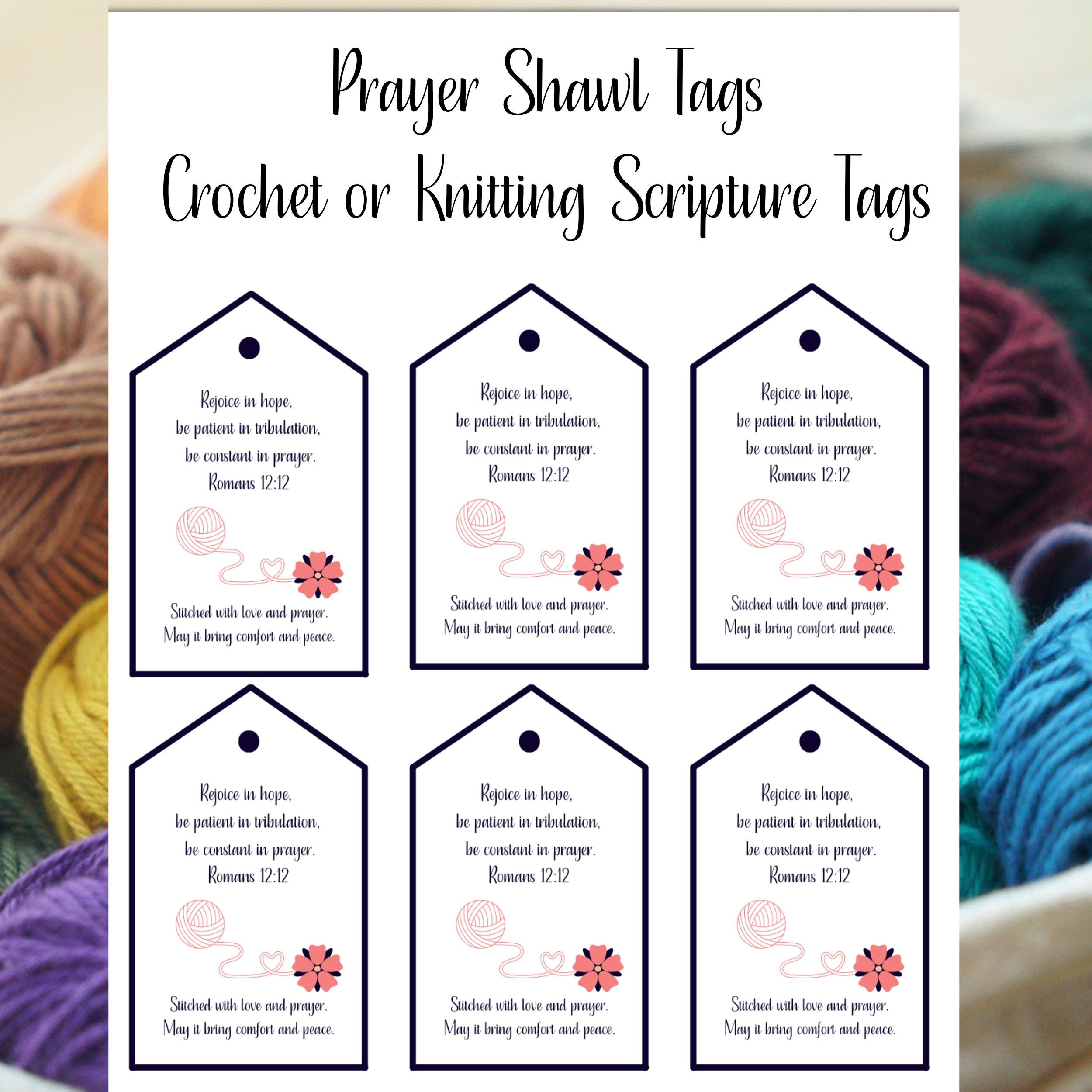 Prayer Shawl Scripture Tag | Prayer Blankettags | Tags For Crochet within Printable Prayer Shawl Cards