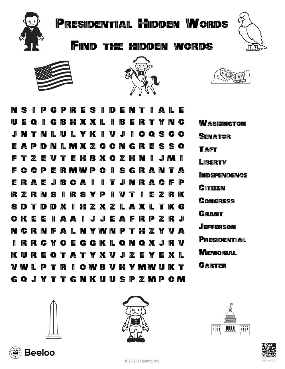 Presidents&amp;#039; Day-Themed Word Searches • Beeloo Printable Crafts And regarding Presidents Day Word Search Free Printables