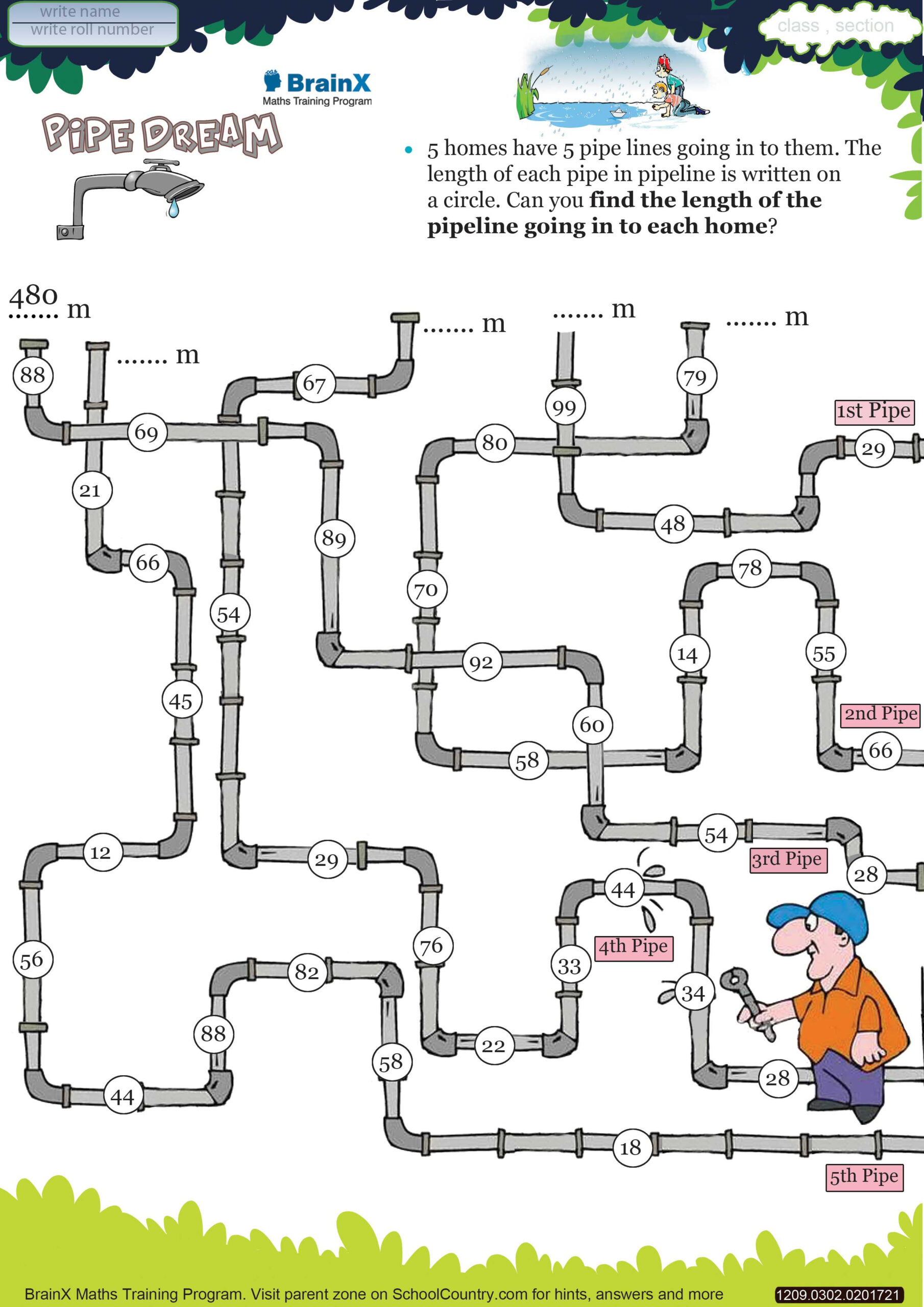 Printable Addition Math Olympiad Worksheet - Pipe Dream for Olympics Math Worksheet Printable